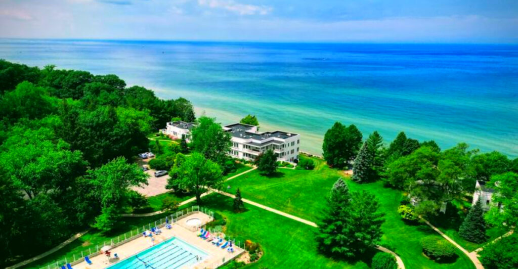 This Lake Michigan Resort Has a Private Beach, Family Cottages, and Sunset Views Guests Return for Every Year