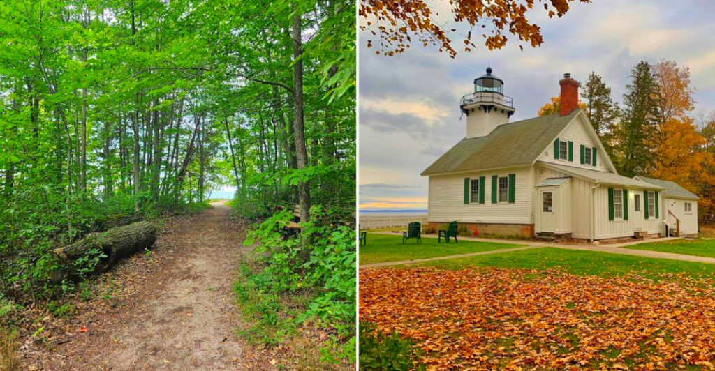 This Michigan Park Sits on the 45th Parallel – With a Lighthouse, Hidden Trails, and Views in Every Direction