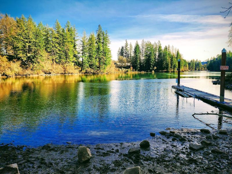 Estacada Lake and the Fishing Dock
