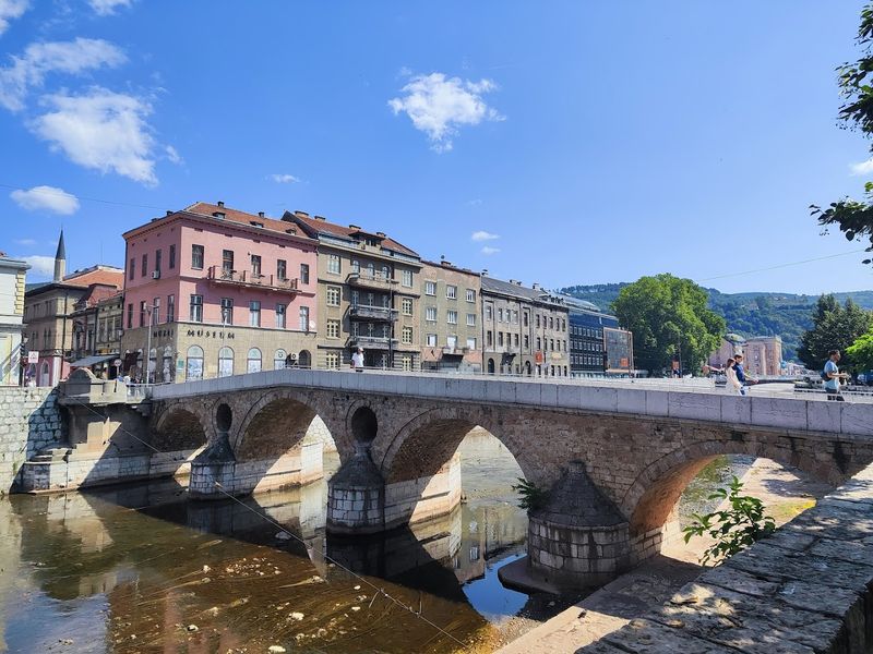 Latin Bridge Over the Miljacka in Sarajevo Latin Bridge Over the Miljacka in Sarajevo