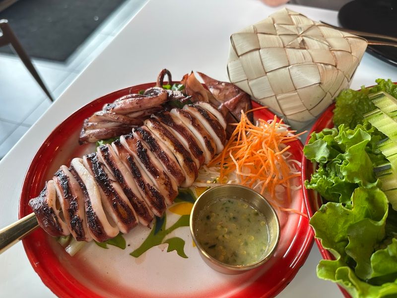 Grilled Squid and Steamed Fish for Seafood Fans