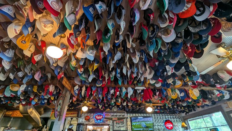 The Ceiling Full of Baseball Caps