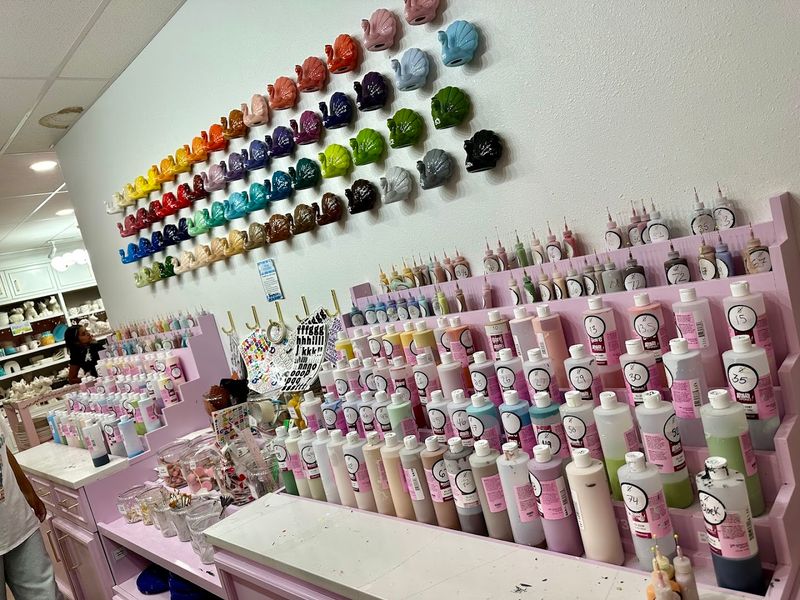 The Paint Wall and Supplies Available