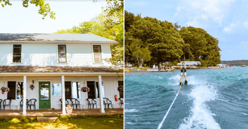 This All-Inclusive Michigan Lodge Has Private Beaches, Waterskiing Lessons, and Stunning Blue Water