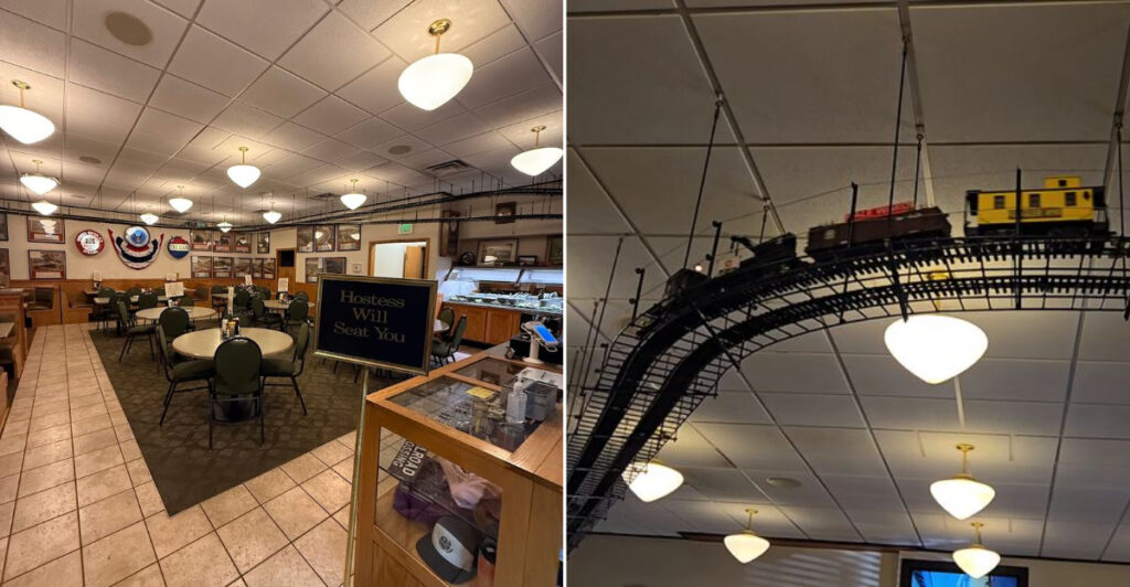 This Beloved Indiana Buffet Serves Breakfast Beneath Racing Model Trains