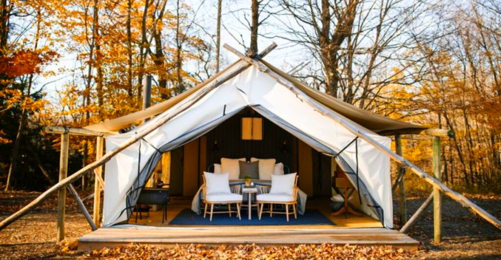 This Luxury Michigan Farm Stay Lets You Sleep in a Plush Tent, Pick Fresh Blueberries, and Dine Under the Stars