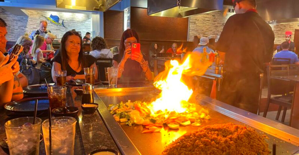 This Popular Michigan Hibachi Spot Turns Dinner Into a Full-Blown Show With Flying Zucchini and Flaming Grills