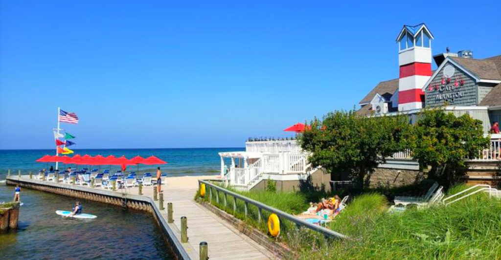 This Stunning Lake Michigan Resort Has a Private Mile-Long Beach and Views That Feel Almost Caribbean