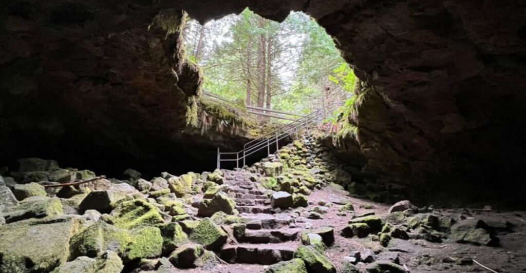 This Washington Lava Tube Feels Like Walking Into a Freezing Black Tunnel Under the Forest