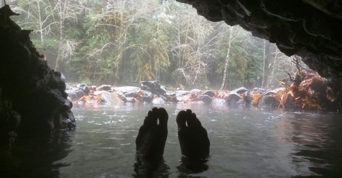 Tucked Along the River, This Oregon Grotto Hides a Natural Hot Spring Few People Know About