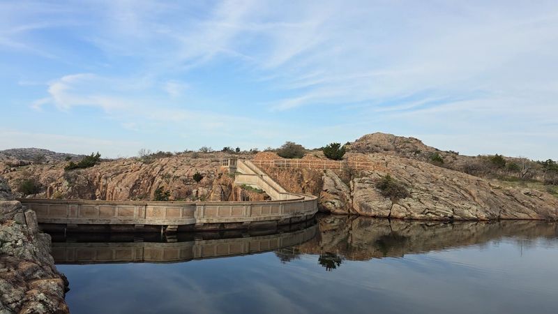 Walking Across the Dam at Lake Level
