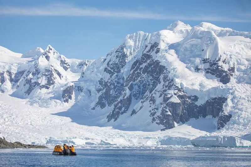 Cruise Among Icebergs in Antarctica