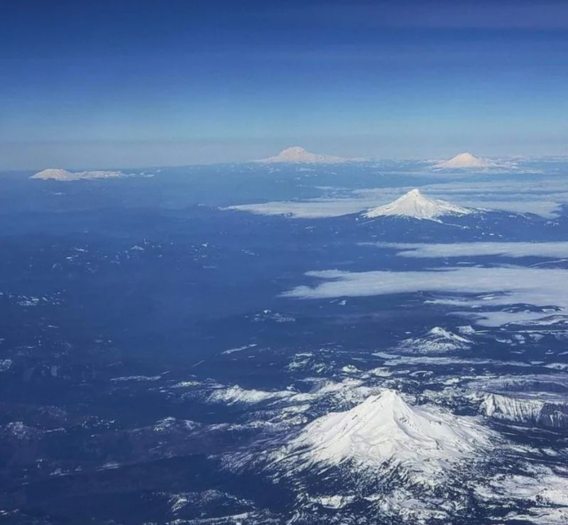 Five Volcanoes in One Panoramic View Five Volcanoes in One Panoramic View