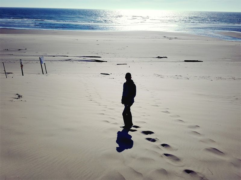 Hiking and Sandboarding in the Dune Fields