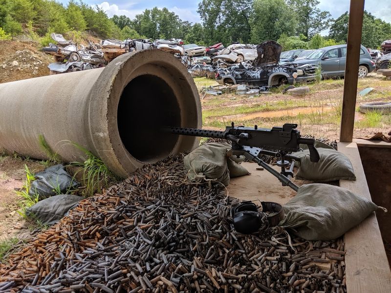 Machine Gun Shooting on a Mountain