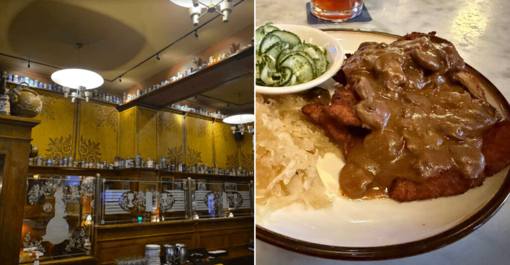 One Of Massachusetts’ Legendary Restaurants Serves Schnitzel Beside A Massive Stein Collection