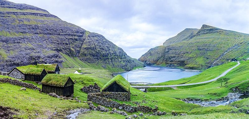 The Faroe Islands Cliffside Houses The Faroe Islands Cliffside Houses