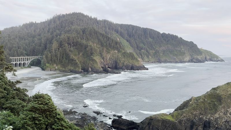 The Historic Bridge and the Beach Below