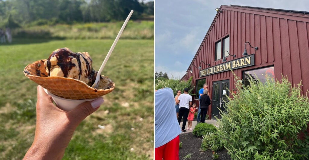 The Homemade Waffle Cones At This Massachusetts Ice Cream Barn Draw Long Lines