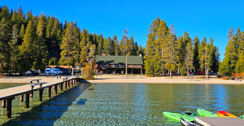 This Historic Idaho Lodge Serves Lakeside Dining With Jaw-Dropping Views of the Sawtooth Mountains