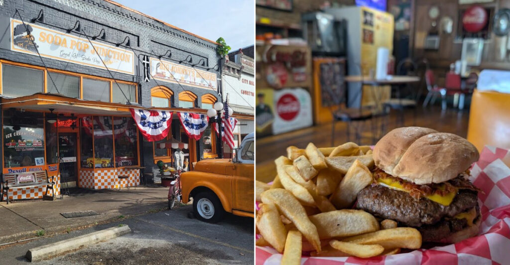 This Lynnville Restaurant Serves Burgers Inside an 1860s Drugstore Building