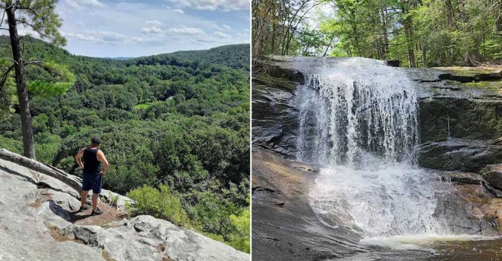 This Massachusetts Reservation Pairs A Three-Tier Waterfall With A 1,420-Foot Summit