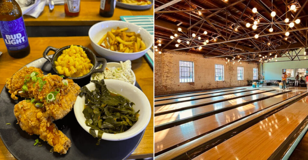 This Nashville Trolley Barn Became a Restaurant With Bowling Lanes and Pools
