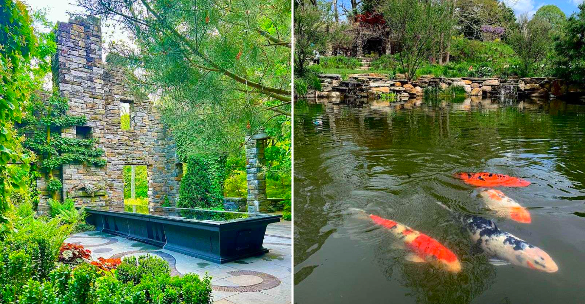 This Near-Perfect Pennsylvania Garden Feels Like a Secret World of Koi Ponds, Stone Ruins, and Hidden Paths