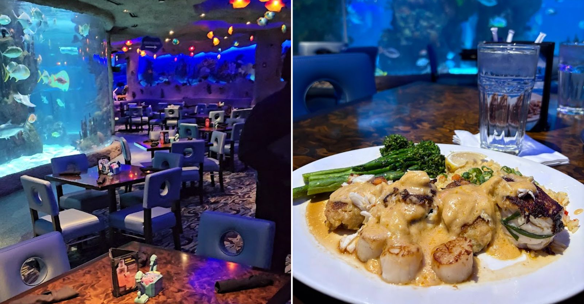 This Tennessee Restaurant Lets You Eat Beside Sharks, Stingrays, And A Giant Underwater World
