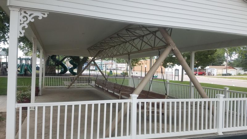 World's Largest Covered Porch Swing, Hebron, Nebraska World's Largest Covered Porch Swing, Hebron, Nebraska