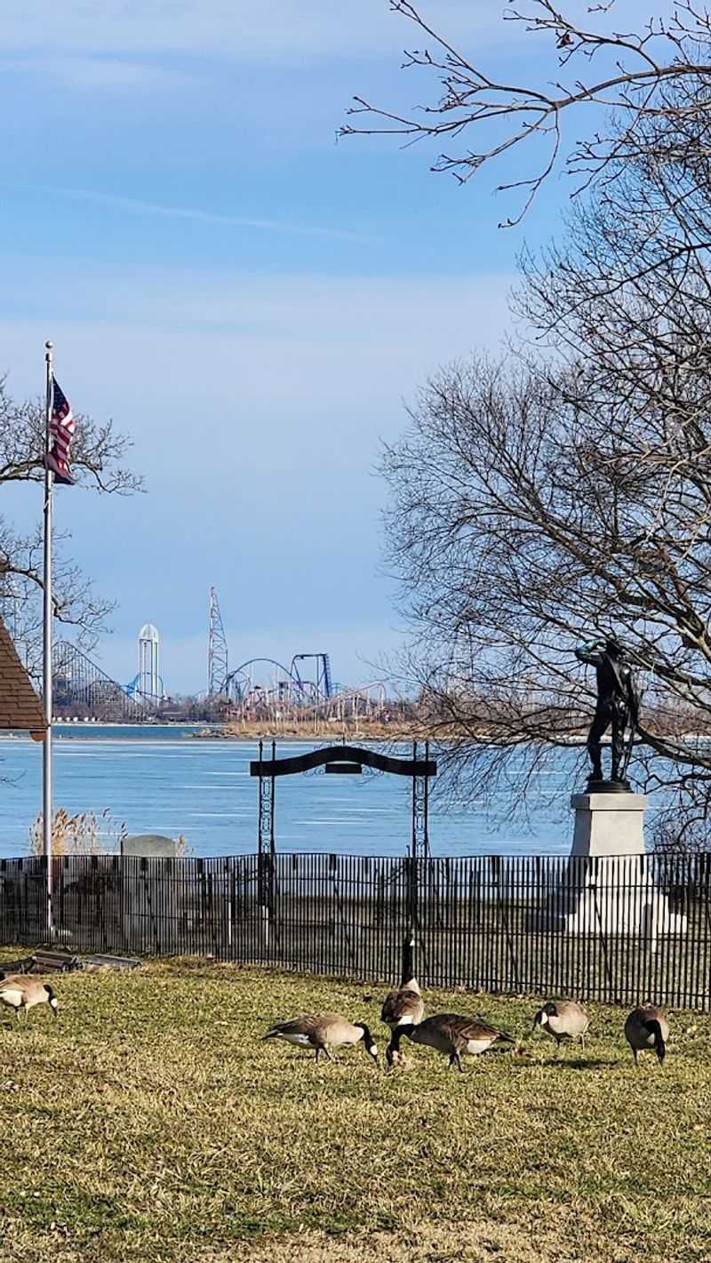 A View of Cedar Point Across the Water