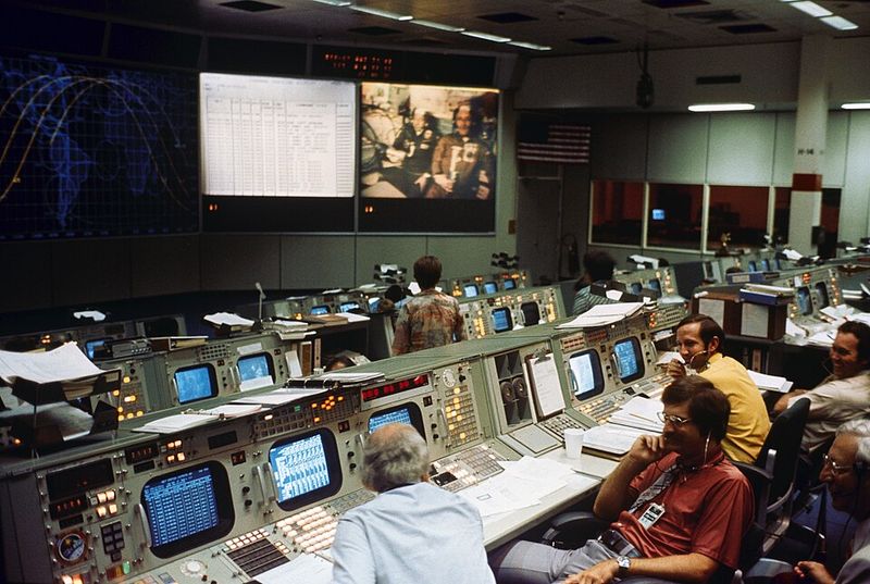 Apollo and Soyuz Docked in Space