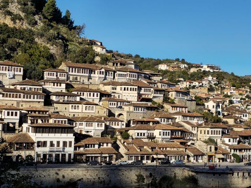 Berat, Albania (instead of Santorini's historic villages)