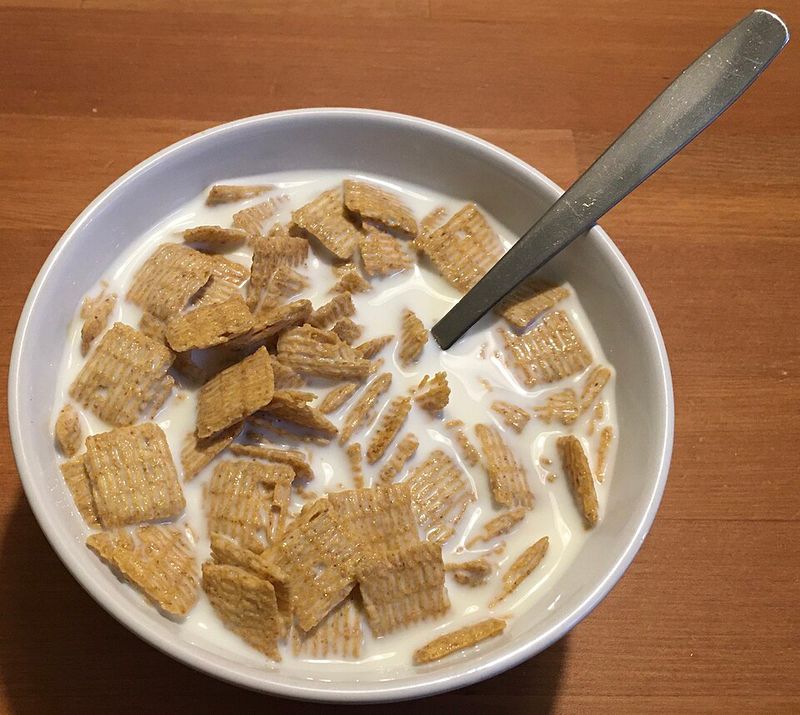 Breakfast Cereal Served Cold with Milk
