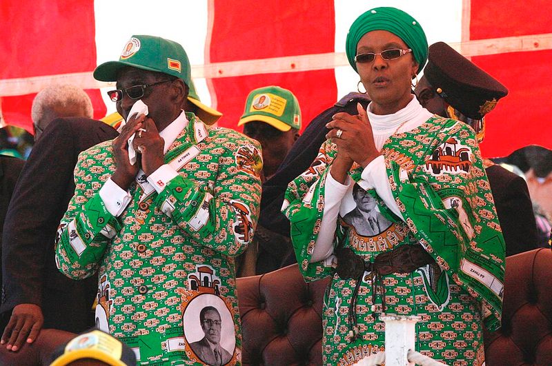 Grace Mugabe and Robert Mugabe
