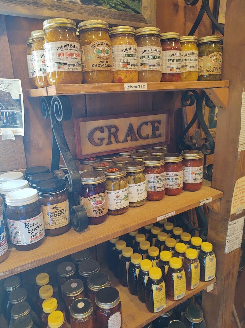Jams, Honey, and Local Treats Lining the Shelves Jams, Honey, and Local Treats Lining the Shelves