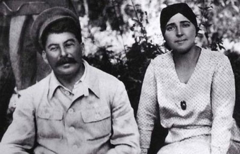 Nadezhda Alliluyeva and Joseph Stalin