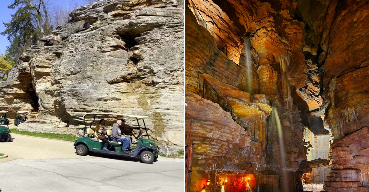 One of Missouri’s Most Incredible Cave Experiences Includes a Golf Cart Ride and an Underground Bar