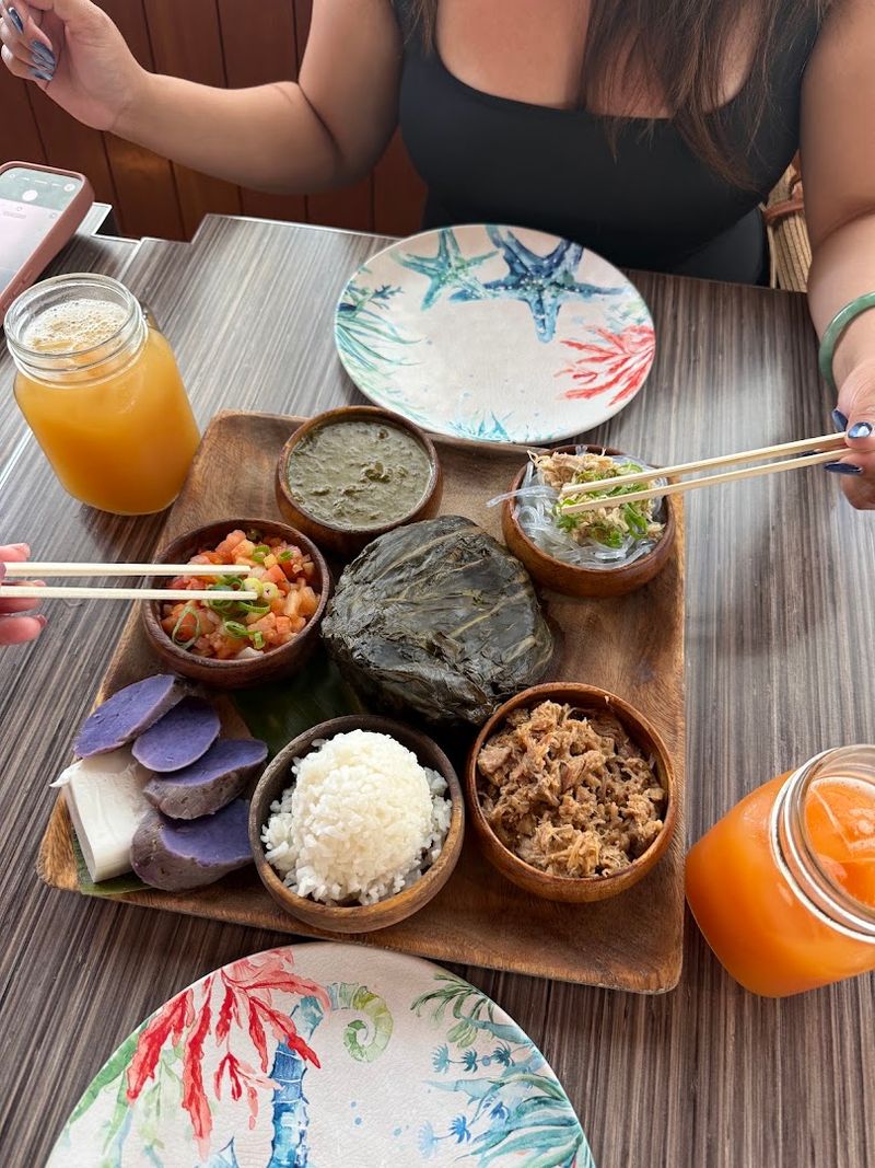 Poi, Lomi Salmon, and the Full Traditional Plate Poi, Lomi Salmon, and the Full Traditional Plate