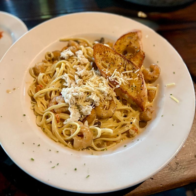 Seafood Pasta and Portobello Stuffed with Gulf Flavors