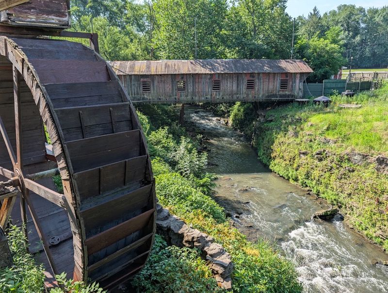 The Covered Bridge and the Gorge Below The Covered Bridge and the Gorge Below