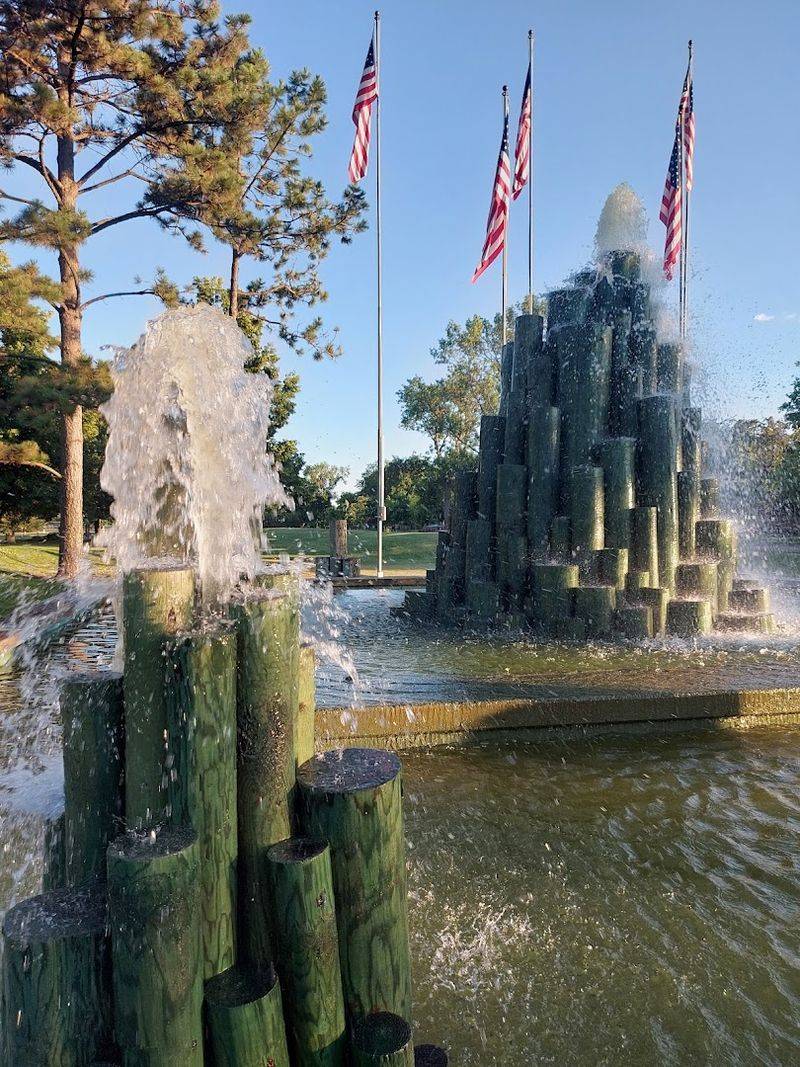 The Fountain and Flower Beds That Add Color to the Grounds The Fountain and Flower Beds That Add Color to the Grounds