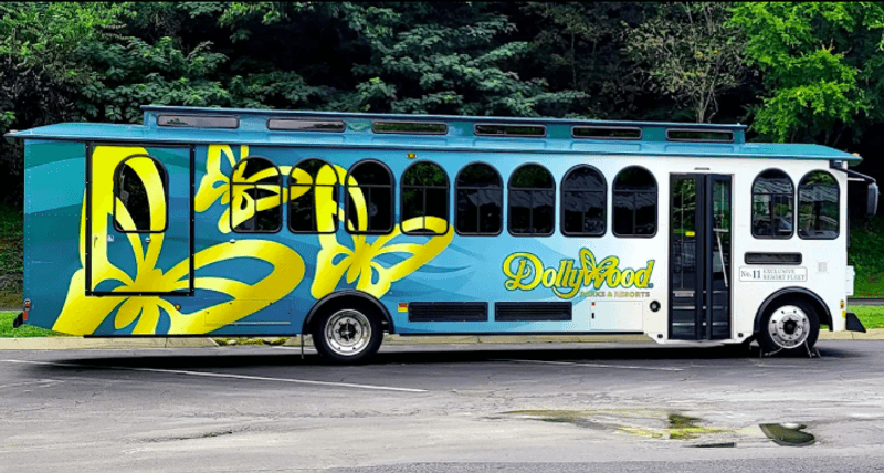 The Free Trolley Shuttle to Dollywood The Free Trolley Shuttle to Dollywood