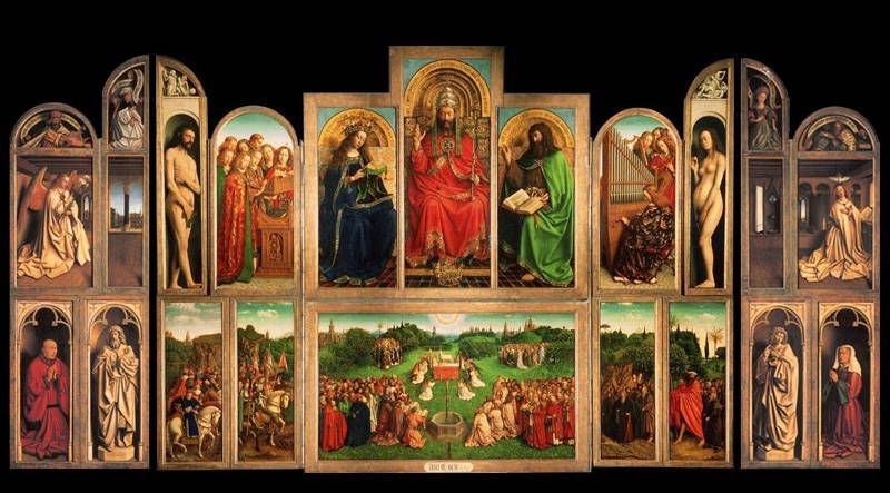 The Ghent Altarpiece (Adoration of the Mystic Lamb) by Jan van Eyck The Ghent Altarpiece (Adoration of the Mystic Lamb) by Jan van Eyck