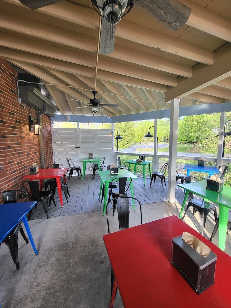 The Patio, the Creek, and the Dog-Friendly Outdoor Seating The Patio, the Creek, and the Dog-Friendly Outdoor Seating