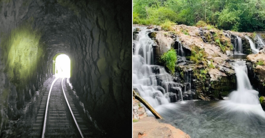 This Hunted Washington Railroad Ride Includes a Rock Tunnel and a Waterfall Stop