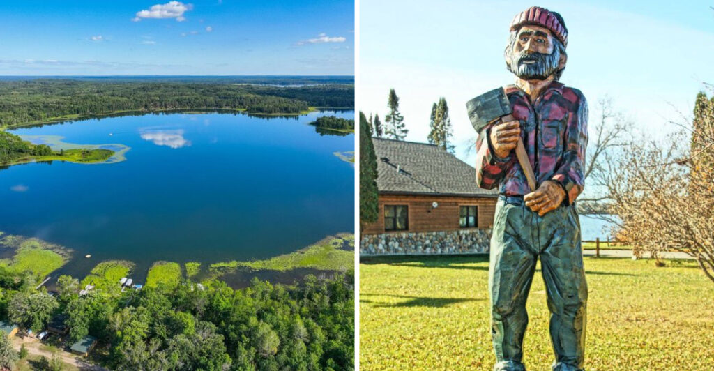 This Minnesota Lake Town Is Home to a 17-Foot-Tall Lumberjack Statue