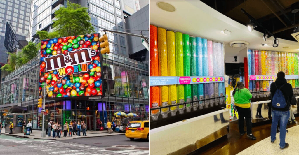 This New York Attraction Is Built Around a Towering Wall of Colorful M&M’S
