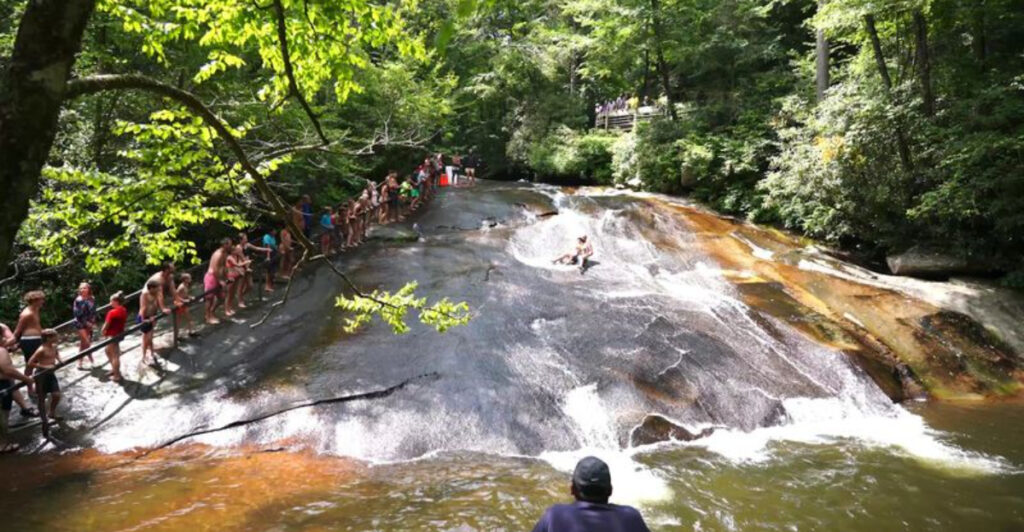 This North Carolina Waterfall Near Brevard Doubles as a 60-Foot Natural Waterslide Into an 8-Foot-Deep Pool