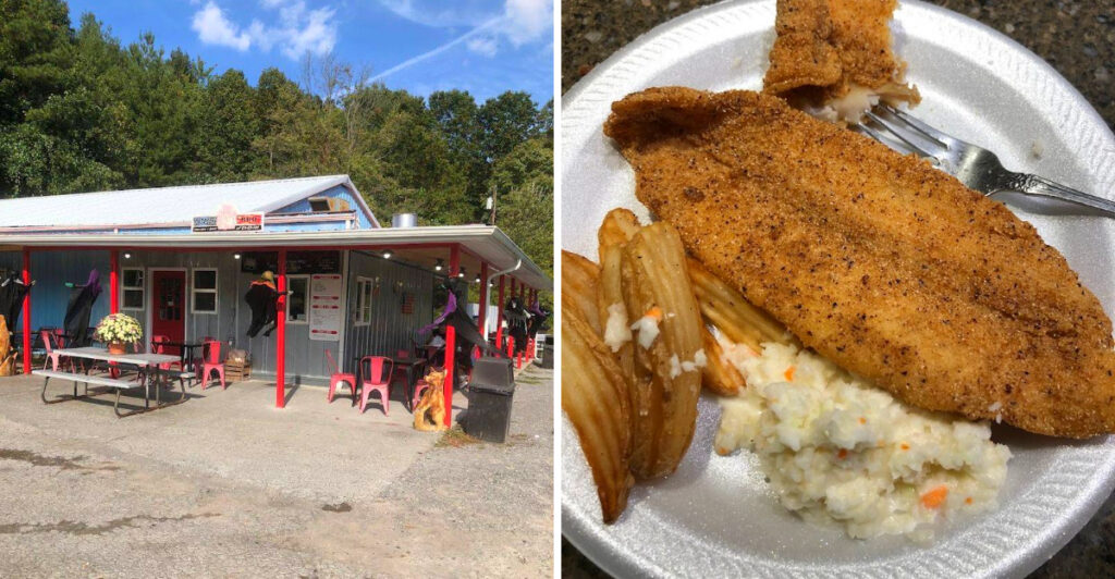 This Roadside Virginia Catfish Restaurant Serves Platters That Cover The Table